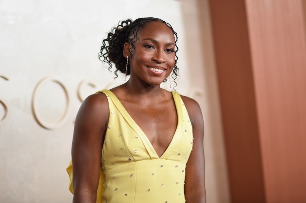 Coco Gauff arrives at the Oscars