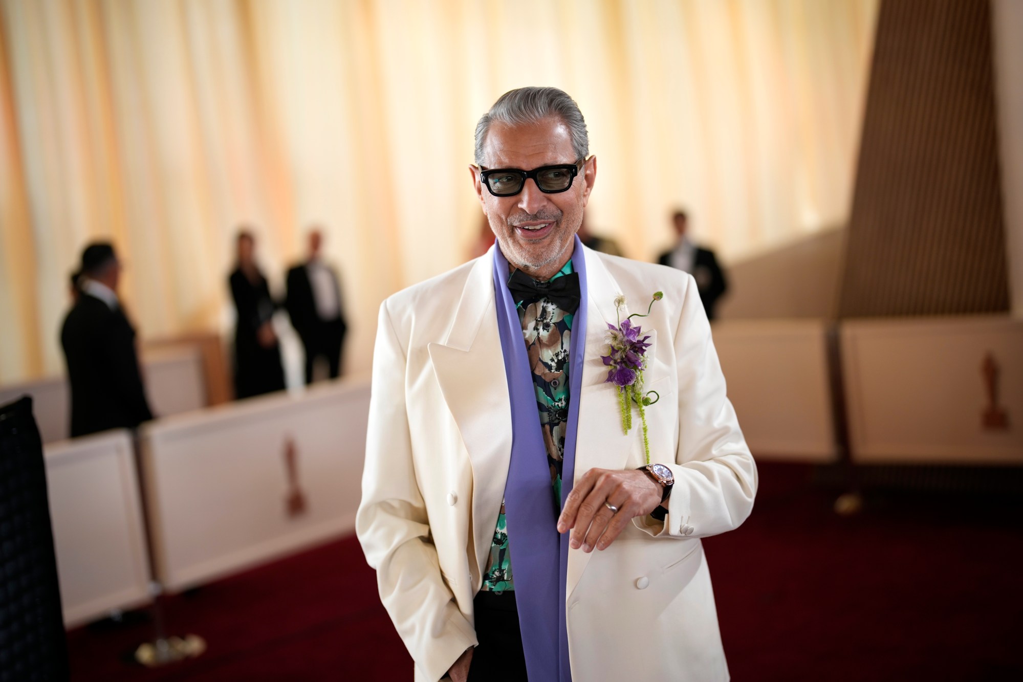 Jeff Goldblum arrives at the Oscars on Sunday, March 2, 2025, at the Dolby Theatre in Los Angeles. (AP Photo/John Locher)