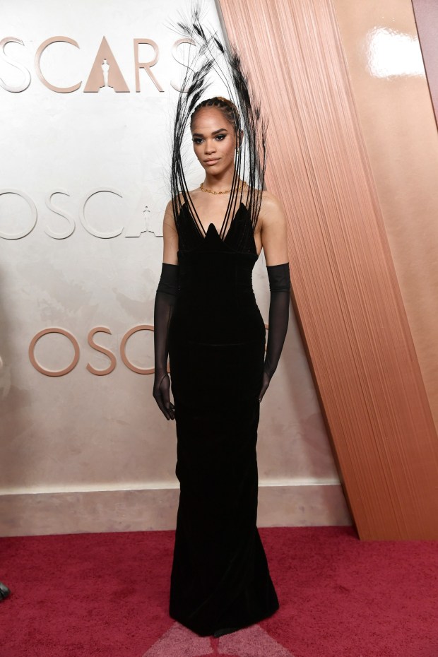 Yasmin Finney arrives at the Oscars