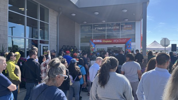 The grand opening of King Soopers took place Wednesday, May 21, 2025 and saw a record turnout from the community. The grocer will offer a French Bakery, an apparel section, a fuel station and a drive-thru pharmacy. (Photo provided by Evergreen Devco)