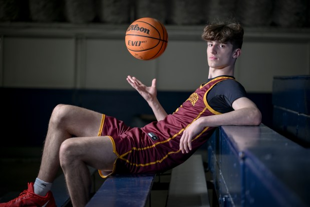 All-Colorado selection Madden Smiley of Windsor poses for a portrait at Mullen High School in Denver on Tuesday, March 25, 2025. (Photo by AAron Ontiveroz/The Denver Post)