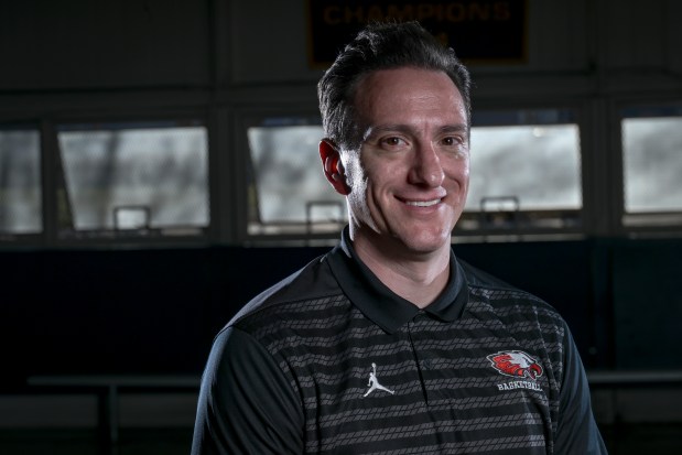 All-Colorado selection head coach Jarris Krapcha of Eaglecrest poses for a portrait at Mullen High School in Denver on Tuesday, March 25, 2025. (Photo by AAron Ontiveroz/The Denver Post)