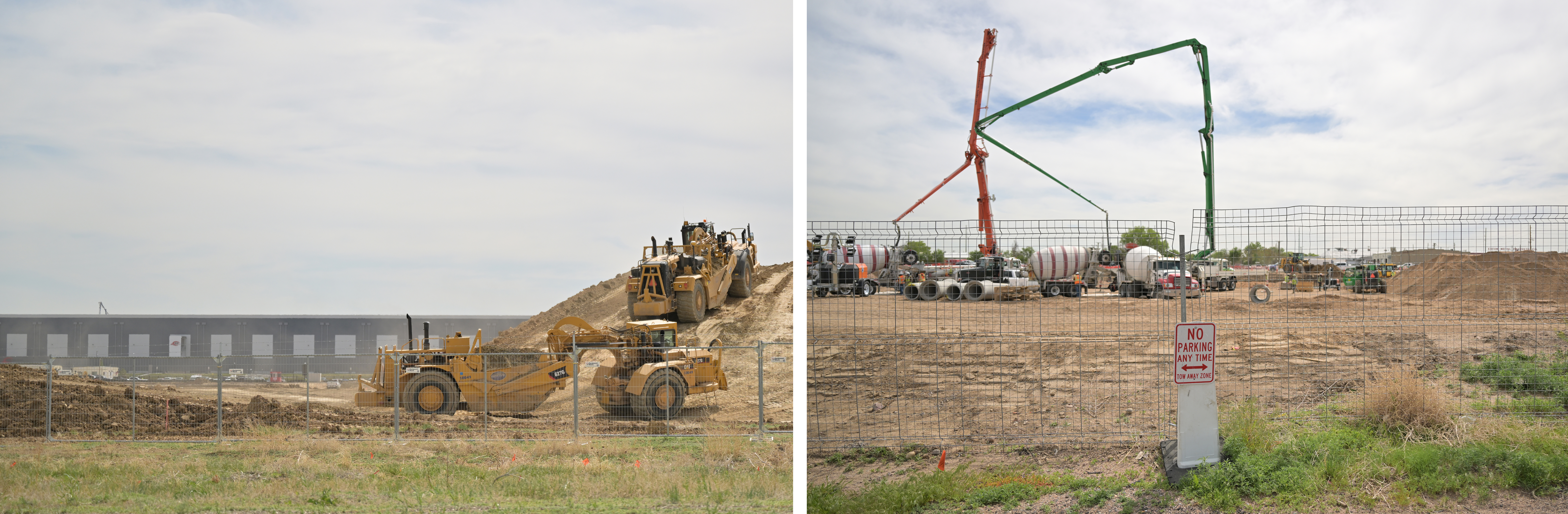 LEFT: Construction is underway for QTS, a data center company, on a 65-acre facility at 1160 N. Gun Club Road in Aurora on May 13, 2025. RIGHT: CoreSite is building a new data center in Denver on May 13, 2025. (Photos by RJ Sangosti/The Denver Post)