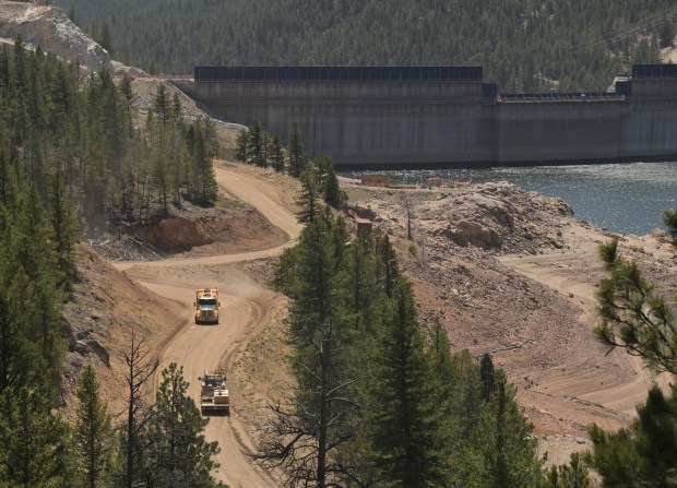 Denver Water's Gross Reservoir expansion project in Boulder County on April 9, 2025. (Photo by RJ Sangosti/The Denver Post)